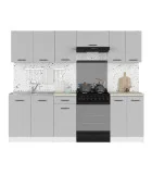 Modular kitchen JUNONA LINE 240 BBL BRW light gray gloss order